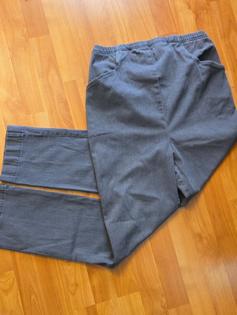 Vintage In Due Time Maternity 4 Pocket Pull On Pants Stretch Denim Grey Sz M